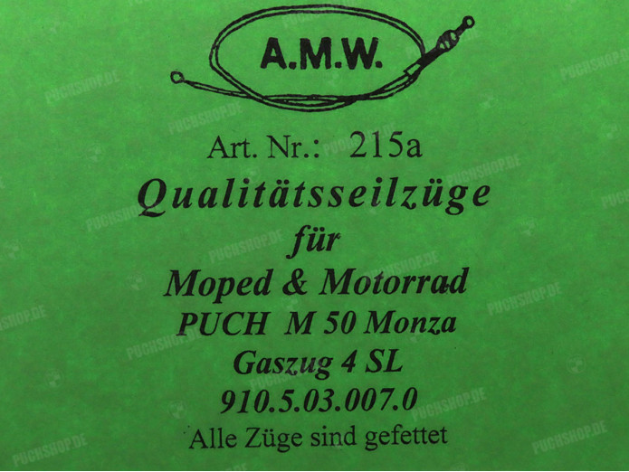 Cable Puch Monza 4SL throttle cable A.M.W.